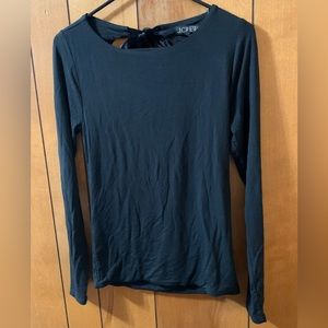 J. Crew Black Blouse Adjustable Slinky Top Pullover Shirt Size Small EUC